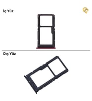 Note 7 Sim Tepsisi Tekli Kırmızı Tek Hatlı Sim Yeri Sim Kızağı Sim Kart Yuvası Sim Kapağı
