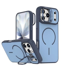Coverzone iPhone 17 Pro Max ile Uyumlu kilif MagSafe ile uyumlu K?l?f Stand �zellikli M?knat?sl? Flexa Y�z�k Tutuculu IPHONE 17 PRO MAX i�in KILIF Darbe Emici Mat Arka Kapak Koruyucu K?l?f Mavi