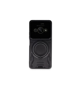 Xiaomi Poco C61 Kılıf Joy Lens Standlı Kapak - Siyah