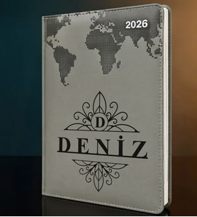 BK Gift Kişiye Özel İsimli Termo Sert Kapak 2026 Gri Ajanda -14, Öğretmenler Günü Hediyesi, Yeni İş Hediyesi