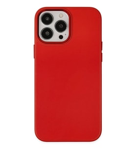 Newface Apple iPhone 13 Pro Max Kılıf Asya Deri Silikon - Kırmızı