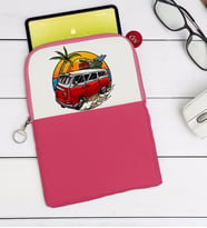 BK Gift Klasik Araç Tasarımlı Taşınabilir Koruyucu Tablet Kılıfı & Organizer Çanta - Pembe-10