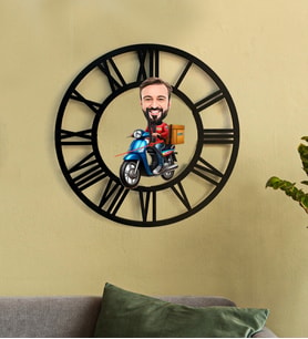 Kişiye Özel Kurye Karikatür 3D Ahşap Mdf Duvar Saati 225