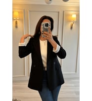 Klasik Kesim Siyah Blazer Ceket