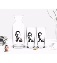 BK Gift Kişiye Özel Renkli Baskılı Godfather Baba Tasarımlı İkili Rakı Bardağı ve Karaf Hediye Seti-1 (Model 1)
