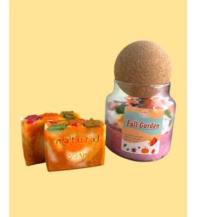 DEKORATİF SONBAHAR SABUN + MUM SETİ/ DECORATIVE AUTUMN CANDLE + NATURAL SOAP SET