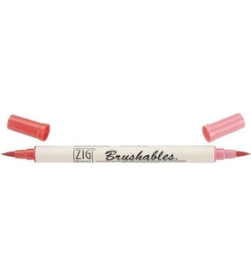 Zig Brushables 2 Renk Tonu Fırça Uçlu Marker Kalem 020 Pure Red 