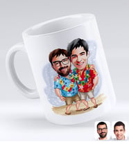 BK Gift Kişiye Özel Tatilci Kankalar Karikatürlü Beyaz Kupa Bardak-1