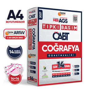 2027 MEB-AGS ÖABT Coğrafya Öğretmenliği ÖSYM Tıpkı Basım 14lü Deneme Paketi Dijital Cevaplı