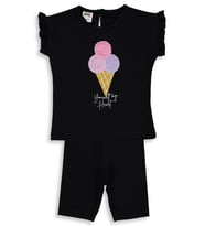 Civil Baby Dondurma Nakışlı 6-18 Ay Takım - Pudra