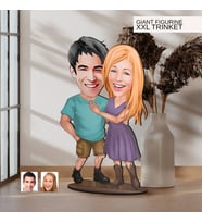BK Gift Kişiye Özel Sevgililer Karikatürlü Büyük Boy Ahşap Biblo-80 Arkadaşa Hediye , Sevgiliye Hediye, Kişiye Özel Biblolar