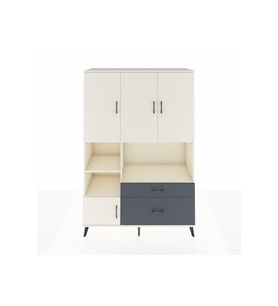 Hyperion Dolap 7 Raflı 2 Çekmeceli 5 Kapaklı 132x44x195 Aytaşı-Aytaşı/Antrasit