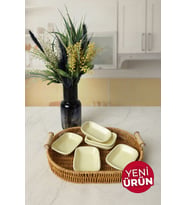 Keramika Sarı Dikdörtgen Çerezlik 11 Cm 6 Adet 103