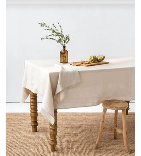 Miss Linda Home Doku  Organik Ham Keten Masa Örtüsü 160x220 Cm