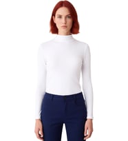 Moda Dik Yaka Örme Slim Düz Desen Casual Günlük Regular Uzun Kol Bluz