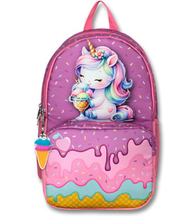 Cennec 5003 (Dondurma Yiyen Unicorn - Mor Pembe - Kız Çocuk) Okul Çantası