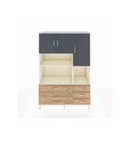 Hyperion Dolap 8 Raflı 5 Çekmeceli 3 Kapaklı 132x44x195 Aytaşı-Antrasit/Çam