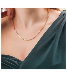 14 Ayar Altın Küp Model Zincir (Gold)