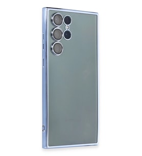 Northcity Samsung Galaxy S22 Ultra Uyumlu Kılıf Lensli Silikon - Açık Mavi