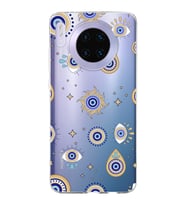 PrintiFy Huawei Mate 30 ile Uyumlu 1mm Slim Fit Nazar Boncuğu 5 Baskılı Şeffaf  Kılıf