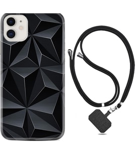 Apple iPhone 11 12 13 Mini Kılıf Boyun Askılı Silikon Prizmalar 1782