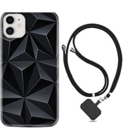Apple iPhone 11 12 13 Mini Kılıf Boyun Askılı Silikon Prizmalar 1782
