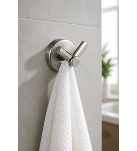 Mat Krom İnox Bornozluk İkili Askılık Leke Tutmayan Banyo Havluluk