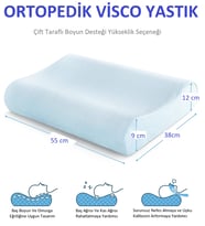 Visco Boyun Yastığı Çift Yönlü, Boyun Fıtığı ve Düzleşmesi Azaltmaya Yardımcı Yastık