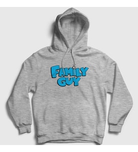 Presmono Unisex Gri Logo Family Guy Kapüşonlu Sweatshirt 300447tt (Gri)