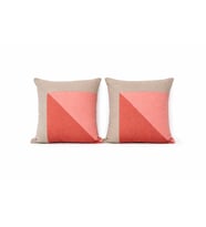 Faralya Life %70 Pamuk %30 Polyester Pembe Parçalı 2 li Kırlent Kılıfı 45x45 cm – Dekoratif Koltuk Yastık Kılıfı Modern Salon Dekoru (Pembe)