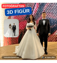 MakinaFleo Kişiye Özel 3D Düğün Figürü (25cm)