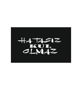Hatasız Kul Olmaz Oto Arka Cam Yazı Sticker Beyaz 20*8 Cm