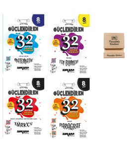 Ankara LGS 2027 8. Sınıf Matematik Fen Türkçe ve Paragraf 4lü Set Haftalık Denemeler + Telefon Standı
