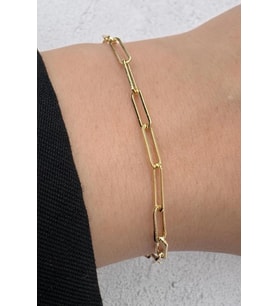 Kararmaz Renk Atmaz Cm Jewelry Gold Renk Ataç Zincir Minimal Kadın Çelik Bileklik