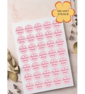 100 Adet Teşekkür Ederiz Stickers Paketleme Kargo Çıkartma PYT0KSTK146