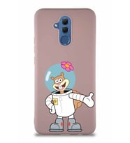 Huawei Mate 20 Lite Soft Premier Kapak Sandy Tasarımlı Silikon Kılıf - Pudra (Şeffaf)