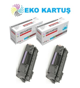 Eko Kartuş Hp Laserjet P2055 05A ) Ekonomik Avantajlı 2’li Paket Muadil Toner, (Siyah)