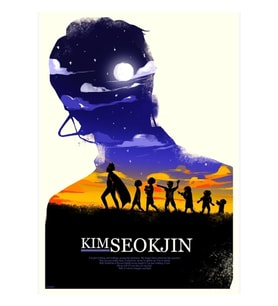 Bts X Olly Moss: Kim Seokjin Tablo Ahşap Poster Dekoratif Kod1250