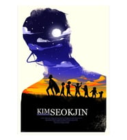 Bts X Olly Moss: Kim Seokjin Tablo Ahşap Poster Dekoratif Kod1250