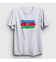 Presmono Unisex Beyaz Bayrak Flag Azerbaycan Azerbaijan T-Shirt 536418tt (Beyaz)