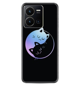 Vivo Y22 Kılıf Silikon Desen Özel Seri Love Cats 1604