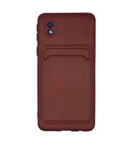 Samsung Galaxy A01 Core Kılıf Kelvin Kartvizitli Silikon - Bordo