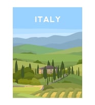Italyan Kırsal Tablo Ahşap Poster Dekoratif