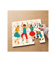 Eğlenen Arkadaşlar Tasarımlı 24 Parça Ahşap Çocuk Puzzle MPK0328