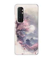 Xiaomi Mi Note 10 LITE Uyumlu Sanatsal Manzaara Tasarımlı Şeffaf Telefon Kılıfı