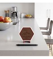 Babam Sırtımı Dayadığım Dağım Yazılı Dekoratif Masaüstü Süsü, Babalar Günü İçin Anlamlı, Şık ve Modern Bir Hediye 10x10 cm, Açık Kahve