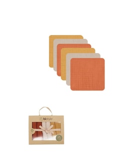 6'lı Müslin Mendil 20x20 cm 90106 Kiremit Bej Hardal