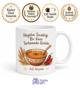Tarhana Çorbası Temalı Baskılı Kupa Bardak Komik Hediye Porselen Mug