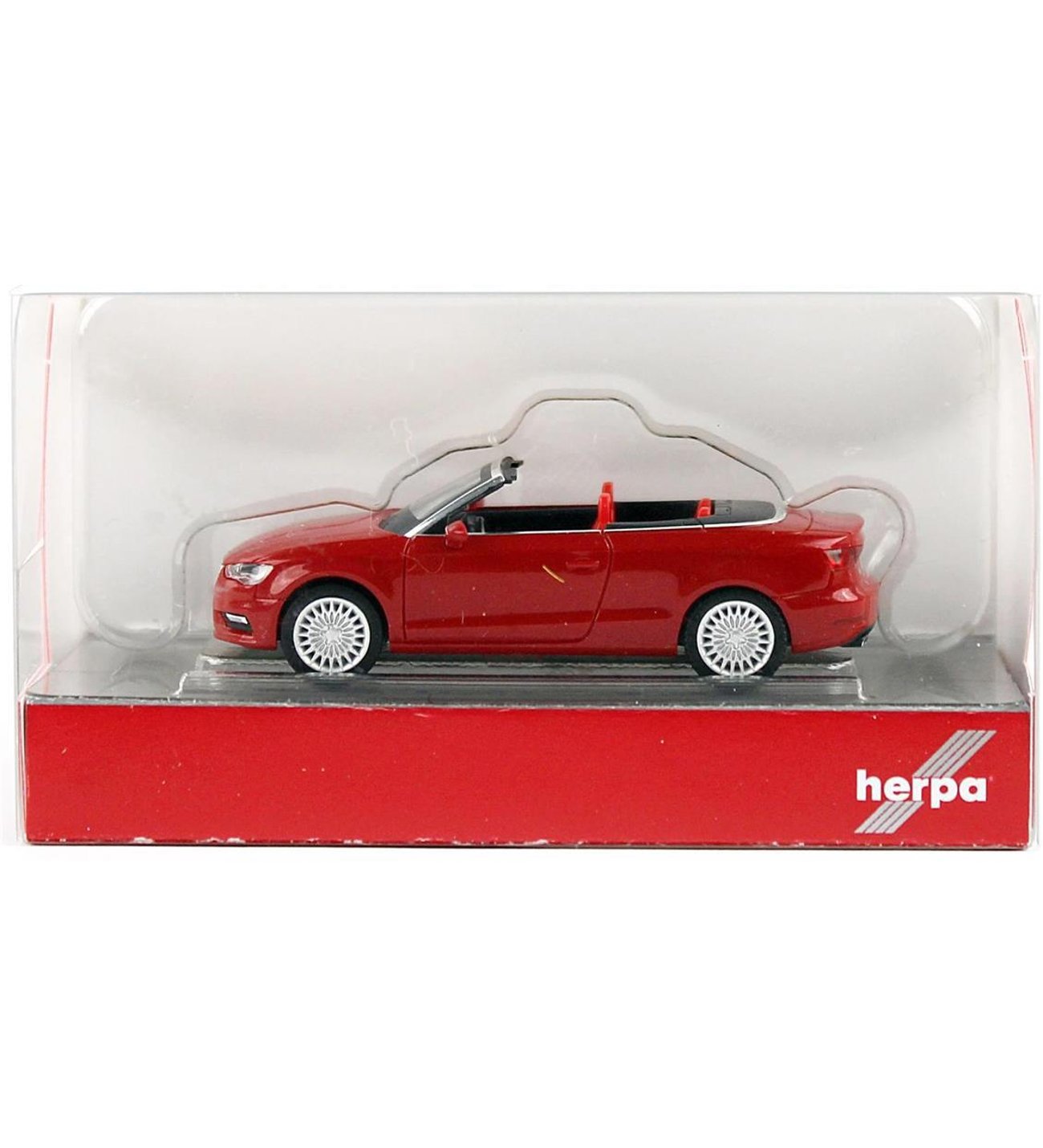 Herpa 038300-002 1/87 Ölçek, Audi A3 Cabrio, Kırmızı, Sergilemeye