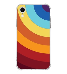 Apple iPhone XR Uyumlu Köşe Korumalı Antişok  Kapak Renk Cümbüşü Tasarımlı Şeffaf Silikon Kılıf